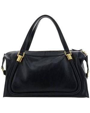 Chloé Paratay 24 Leather Shoulder Bag - Black