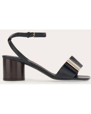 Ferragamo Lyana Leather Block-Heel Sandals - Black
