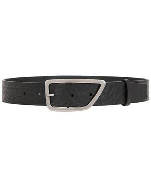 Burberry Shield Pin Buckle Leather Belt - Black