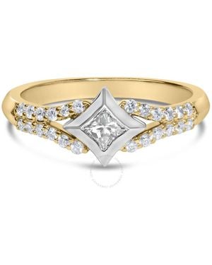 Haus of Brilliance 10K Colour 1/2 Cttw Diamond Kite And Split Shank Ring (H-I Color,Si2-I1 Clarity) - Metallic