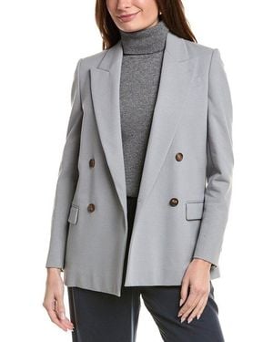 Brunello Cucinelli Light Double-Breasted Blazer, Brand Size 40 (Us - Gray