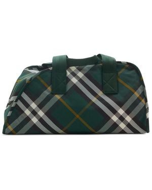 Burberry Medium Holdall Shield Check-Pattern Duffle Bag - Green