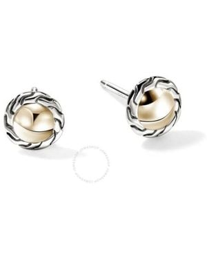 John Hardy Essential Two-Tone Sterling And Stud Earrings - Metallic
