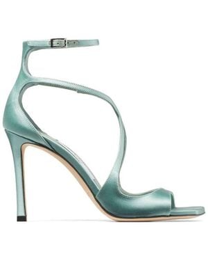 Jimmy Choo Azia 95 Satin Sandals, Brand Size 40 Us - Green