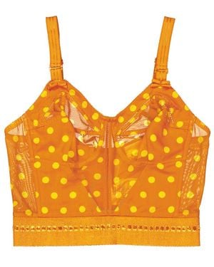 Burberry Polka Dot Print Mohair Wool Lingerie Corset - Orange