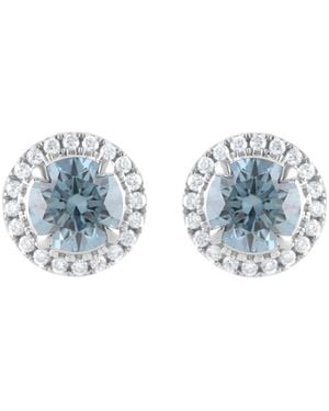 Brilliant Diamond 14Kt 2.45 Carat Lab Grown Diamond Stud Earrings For - Blue