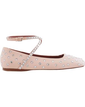 AMINA MUADDI Ane Crystal Embellished Ballerina Flats - Pink