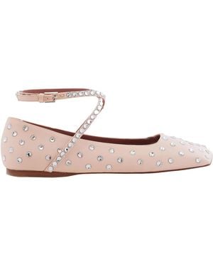AMINA MUADDI Ane Crystal Embellished Ballerina Flats - Pink