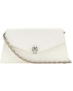 McQueen Leather Mini Skull Crossbody Bag Whitesilver Borse A Mano