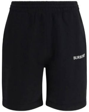 Burberry Logo Cotton Shorts - Black