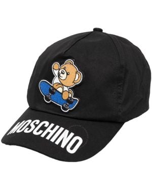 Moschino Kids Skateboard Bear Logo Cap - Black