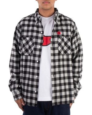 ICECREAM Check Pattern Flannel Shirt - Black