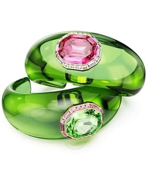 Swarovski Octagon Cut Set Of 2 Dulcis Cuff Bracelet - Green