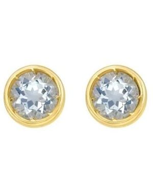 Tresorra 14K Aquamarine Birthstone Stud Earrings - Blue