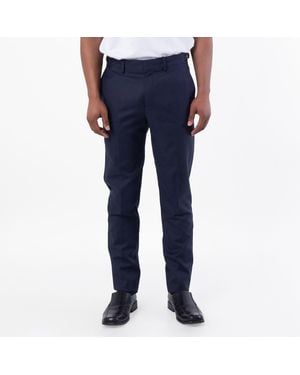 Versace Pleated Wool Formal Trousers - Blue