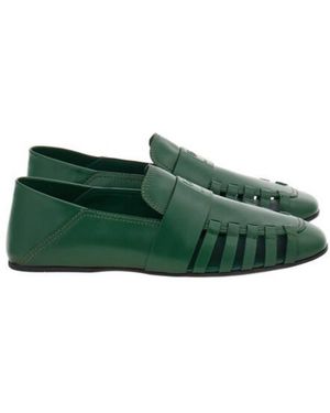 Ferragamo Demi Leather Summer Loafers - Green