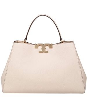 Tory Burch Eleanor Satchel Leather Bag - Natural