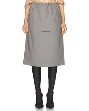 Balenciaga High Waist Shoe Bag Skirt - Grey