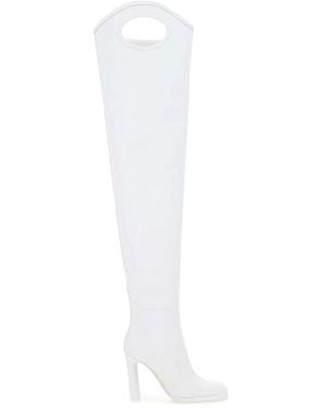 Burberry Ladies Shoreditch Porthole Detail Over-The-Knee Boots, Brand Size 36 Us - White
