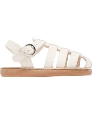 Ancient Greek Sandals Girls Ektoras Soft Leather Sandals, Brand Size 26 - White
