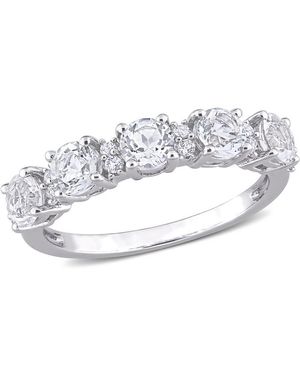 Amour 1 5/5 Ct Tgw Topaz Semi Eternity Ring - Metallic