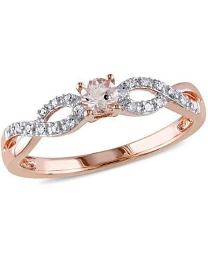 Amour 1/10 Ct Tw Diamond And Morganite Infinity Ring - Metallic