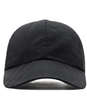Burberry Check-Print Nylon Blend Baseball Cap - Black