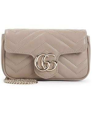 Gucci Matelass Leather Pouch - Grey