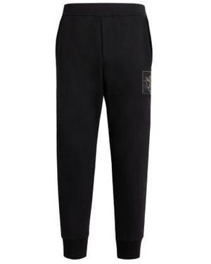 Roberto Cavalli Logo Patch Cotton-Blend Jogger Pants - Black