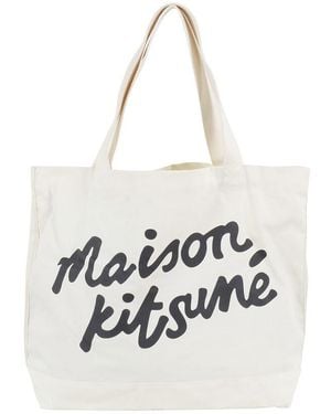 Maison Kitsuné Handwriting Tote - White