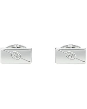 Gucci Tag Cufflinks With Interlocking G - White