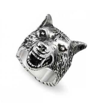 Gucci Anger Forest Sterling Sterling Band Ring Ybc476900001024 - Metallic