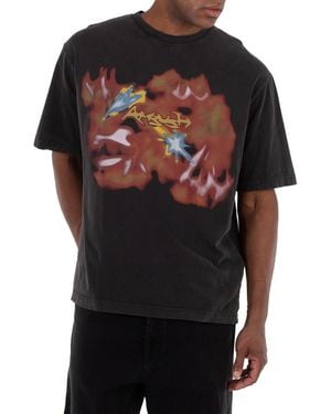 Ambush Abstract-Print Graphic T-Shirt - Black