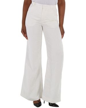 Chloé Ladies Iconic Milk Flared Ribbed Pants, Brand Size 34 (Us - Gray