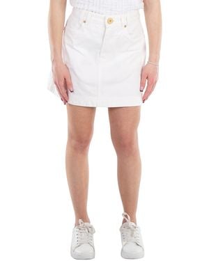 Balmain Trapeze Western Denim Mini Skirt, Brand Size 34 (Us - White