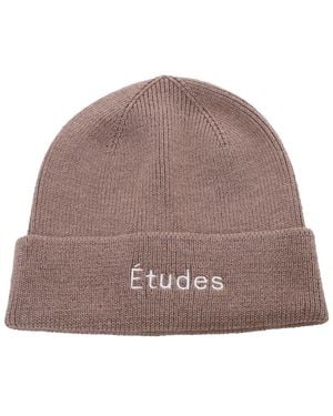 Etudes Studio Edutes Beanie Knitted Logo Embroidered - Brown