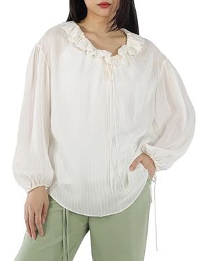 Stella McCartney Pinstripe Blouse, Brand Size 36 (Us - Gray