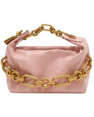 Balmain Chain-Link Leather Mini Bag - Pink