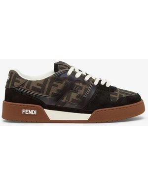 Fendi Canvas Match Lace-Up Sneakers, Brand Size 40 Us - Black