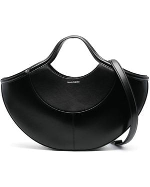 McQueen Leather Shopping Bag - Black