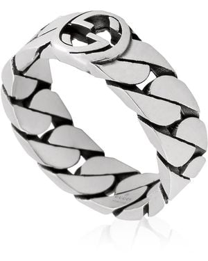 Gucci Sterling Interlocking G Ring - Metallic