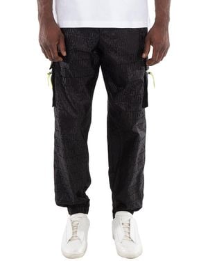 Moschino All-Over Logo Cargo Trousers - Black
