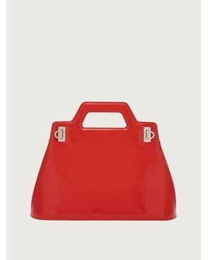 Ferragamo Flamed Wanda Top Handle - Red