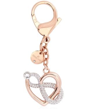 Swarovski Infinite Key Ring Bag Charm Rose Shiny Multi - Metallic