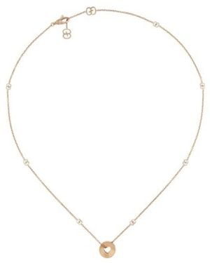 Gucci Icon 18Kt Rose Open Heart Chain Necklace - Metallic