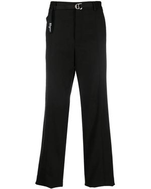 Ferragamo Straight-Leg Belted Trousers - Black