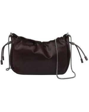 Brunello Cucinelli Calf Hair Mellow Bucket Bag - Brown