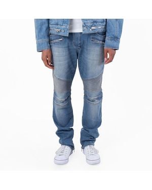 Balmain Denim Slim-Fit Biker Jeans, Waist - Blue