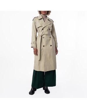 Burberry Double-Breasted Castleford Trench Coat, Brand Size 6 Us - Natural