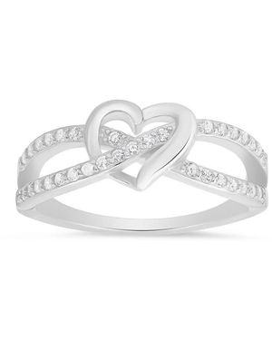 Kylie Harper Sterling Heart Cz Ring - Metallic
